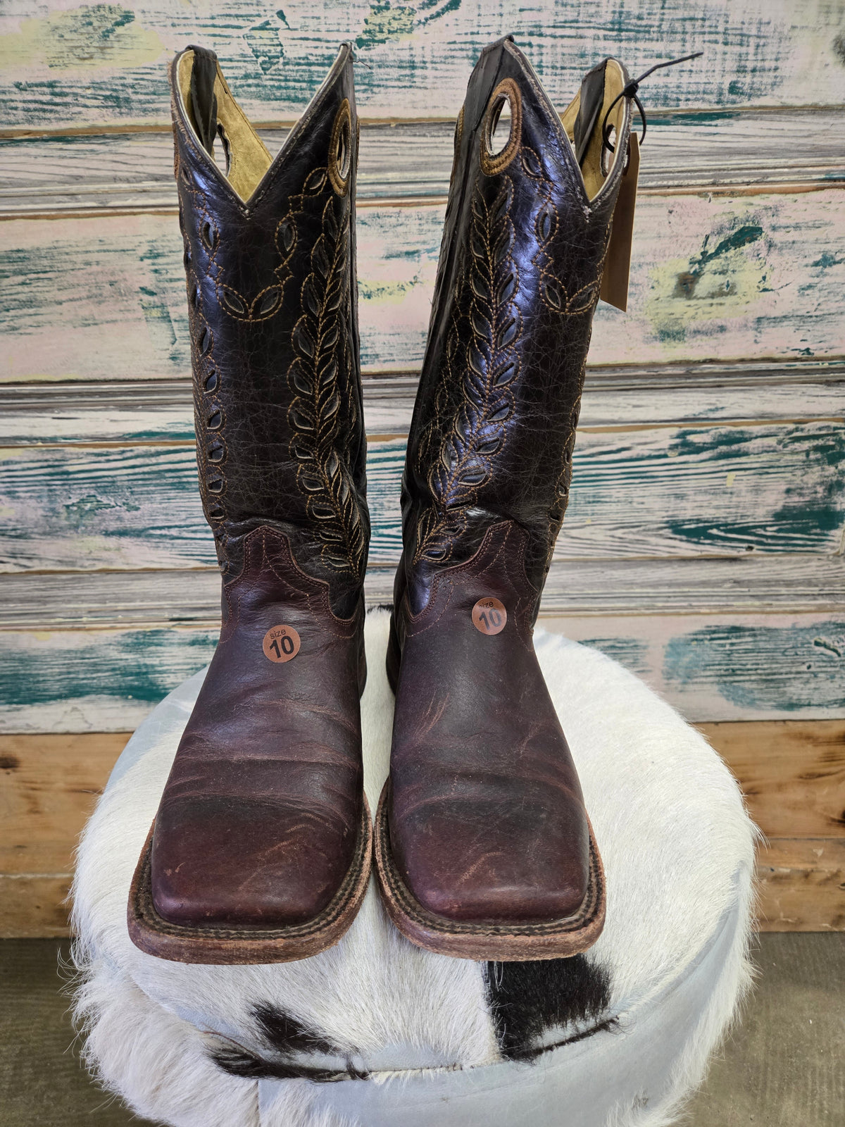 Ladies Brown Sq. Toe Boots