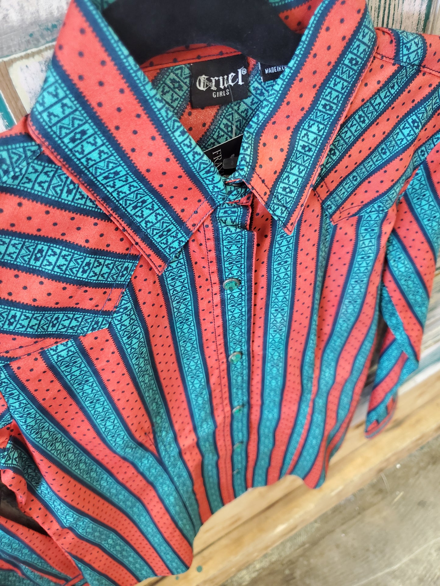 NEW Cruel Girl MEDIUM Blue Western Shirts