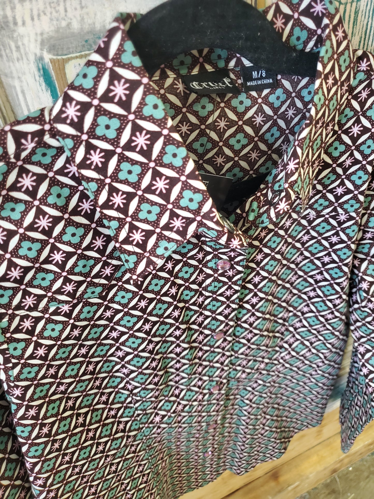 NEW Cruel Girl MEDIUM Blue Western Shirts