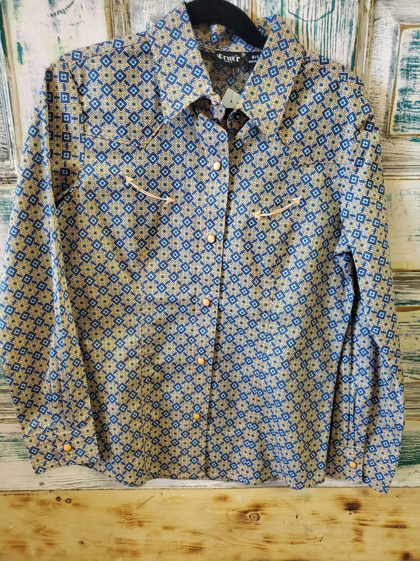 NEW Cruel Girl MEDIUM Blue Western Shirts