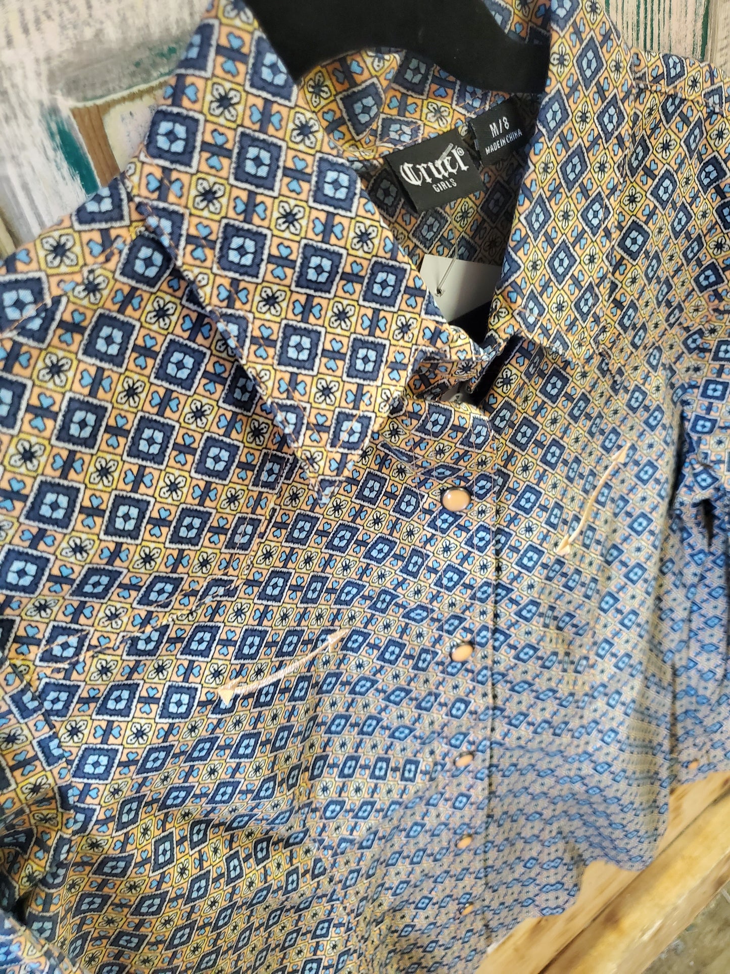 NEW Cruel Girl MEDIUM Blue Western Shirts