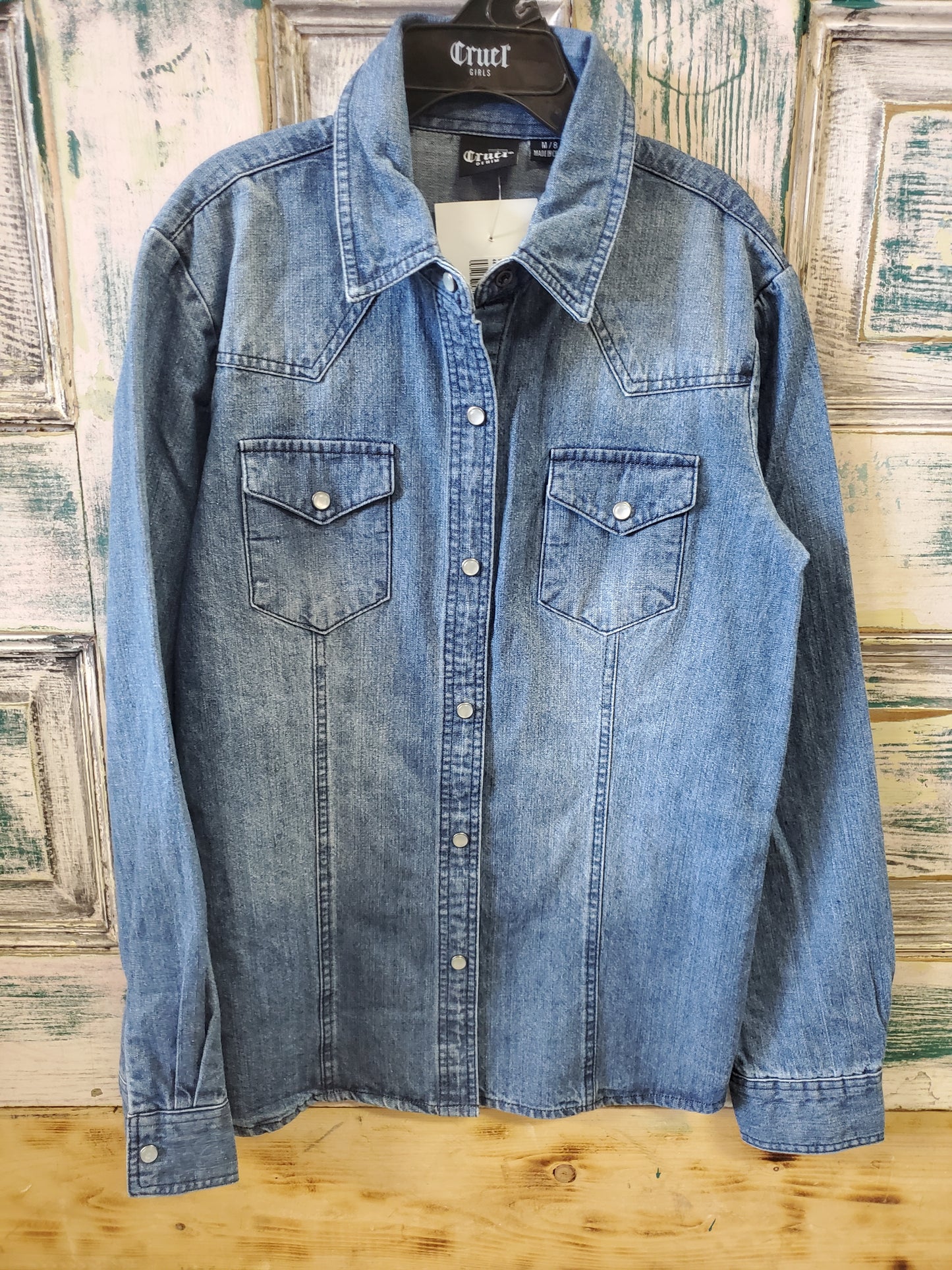 NEW Cruel Girl MEDIUM Blue Western Shirts