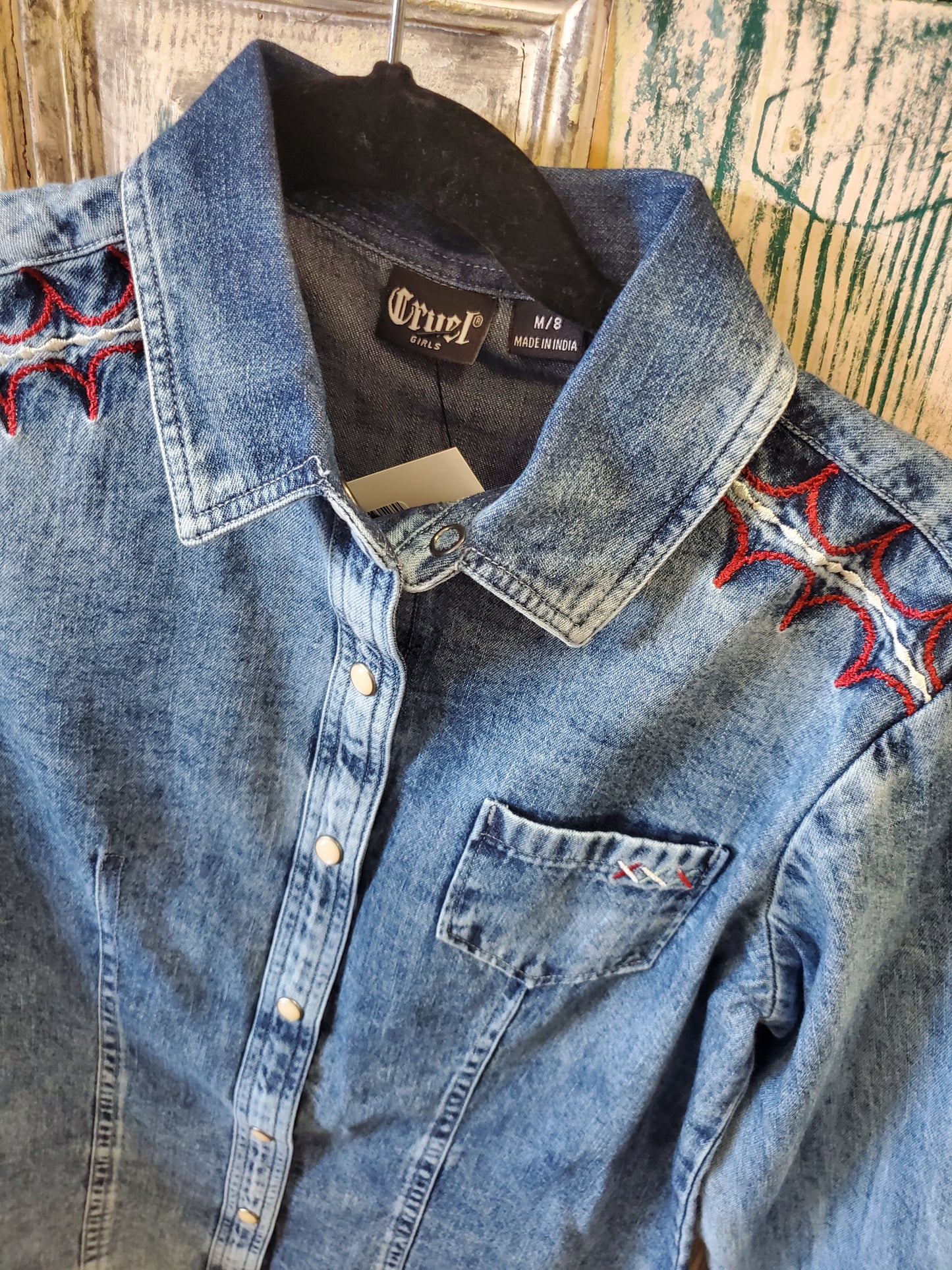 NEW Cruel Girl MEDIUM Blue Western Shirts