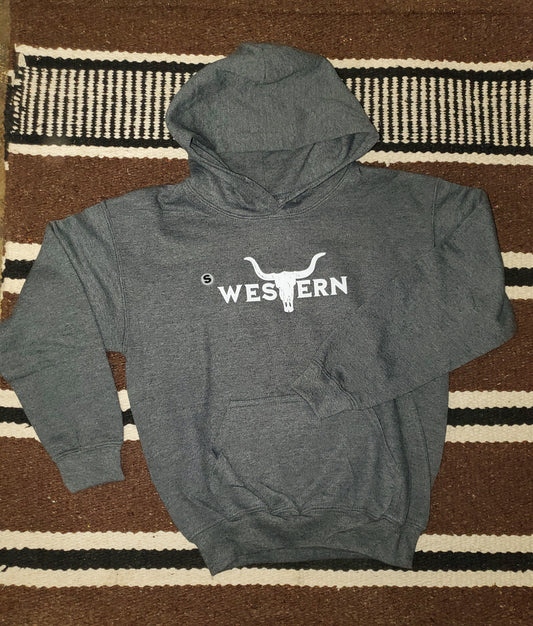 Western Grey YOUTH Hoodie