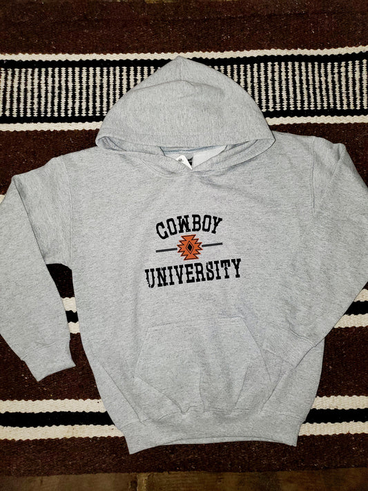 YOUTH Cowboy University Hoodie - Grey