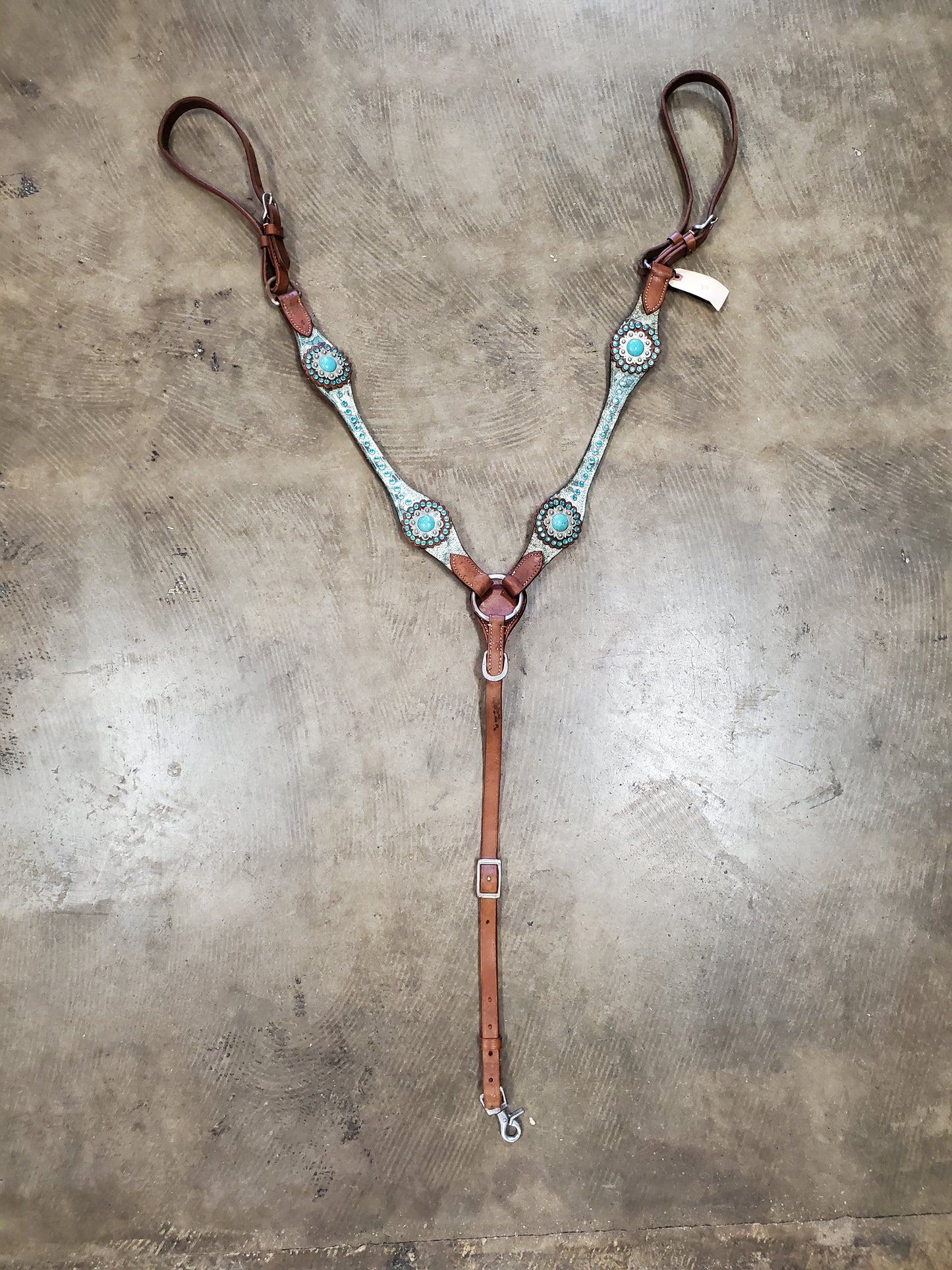 Turq. Bling Breast Collar