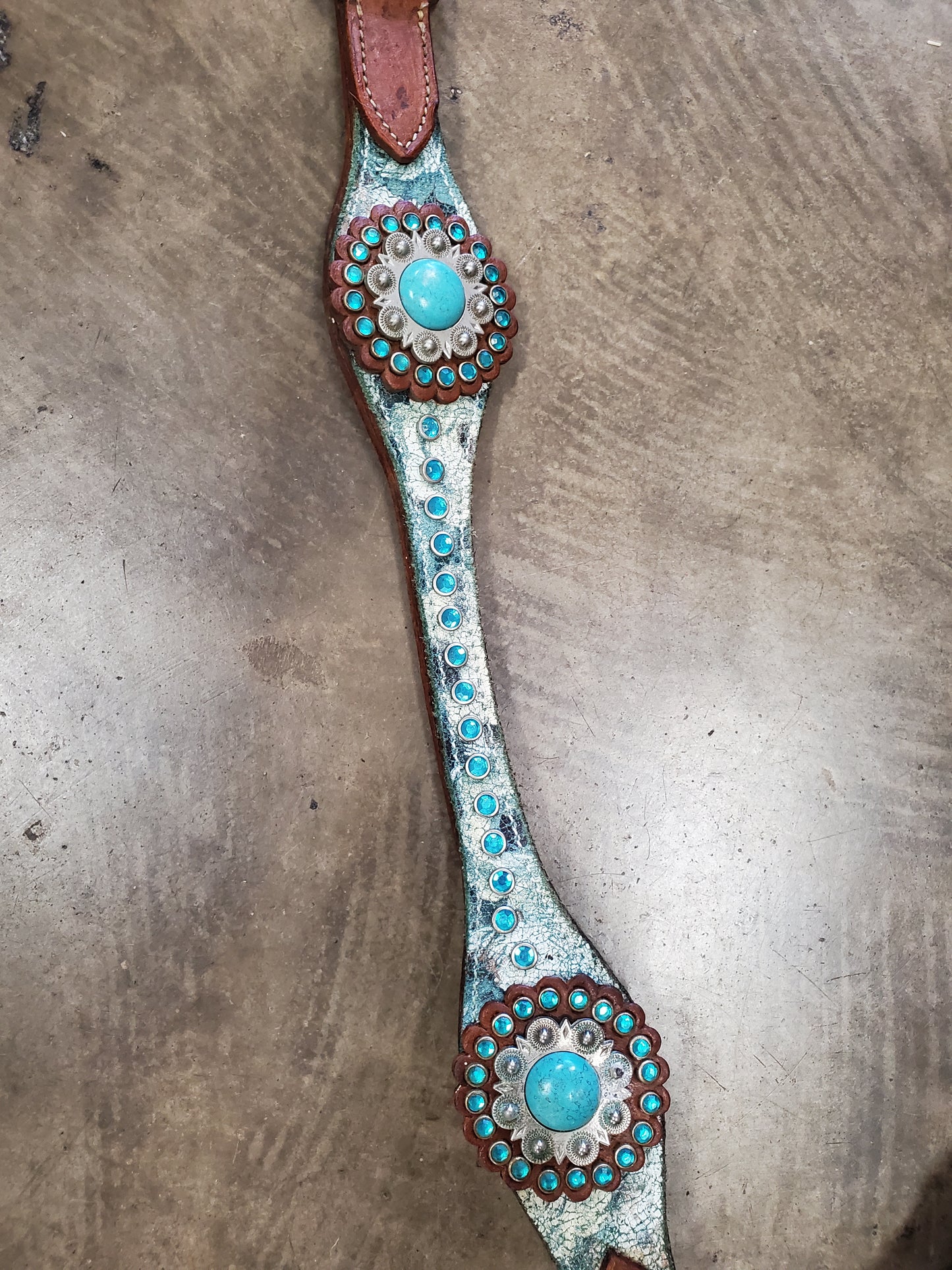 Turq. Bling Breast Collar