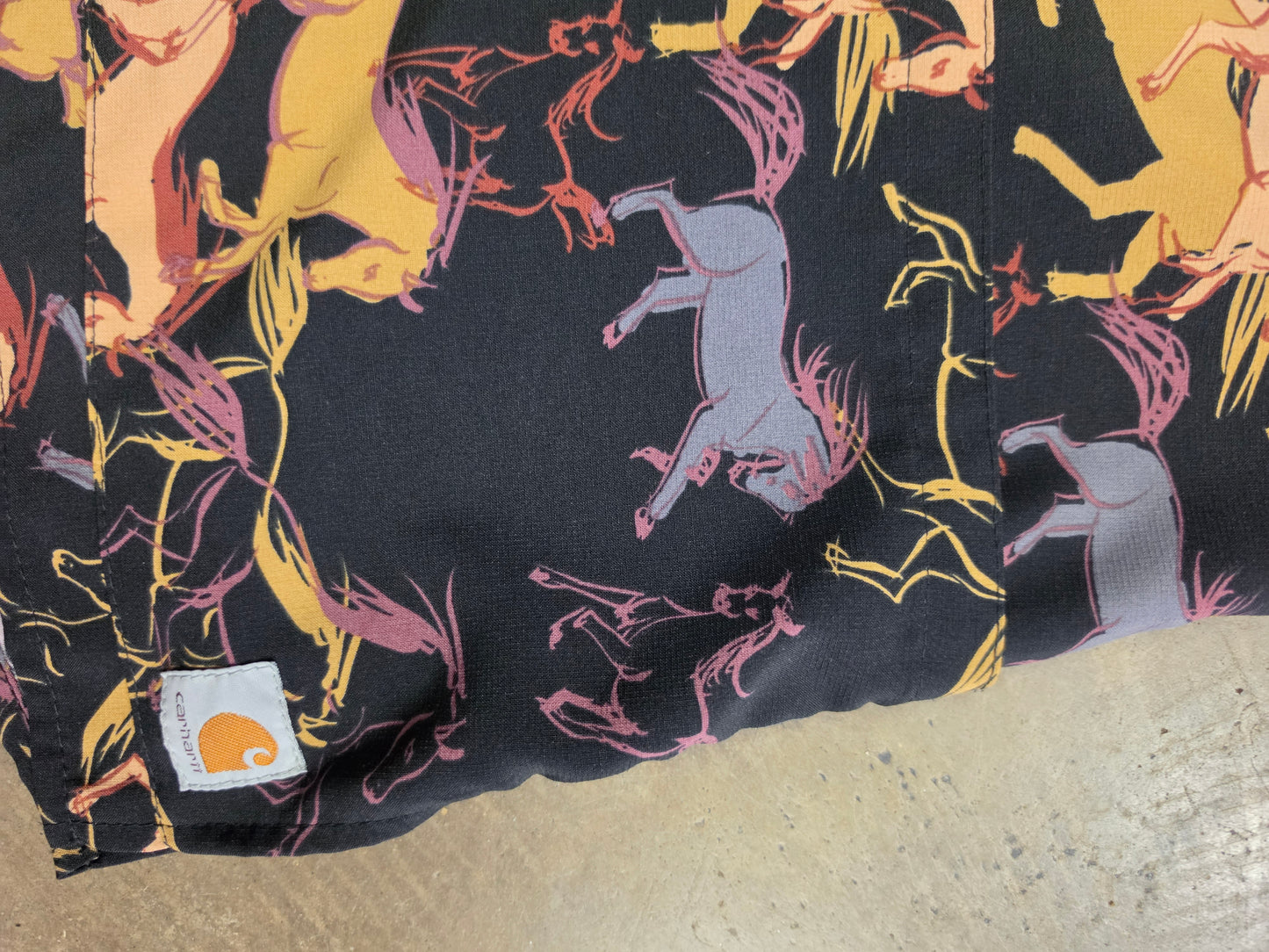 Ladies Horse Print (Black) Scrub Top