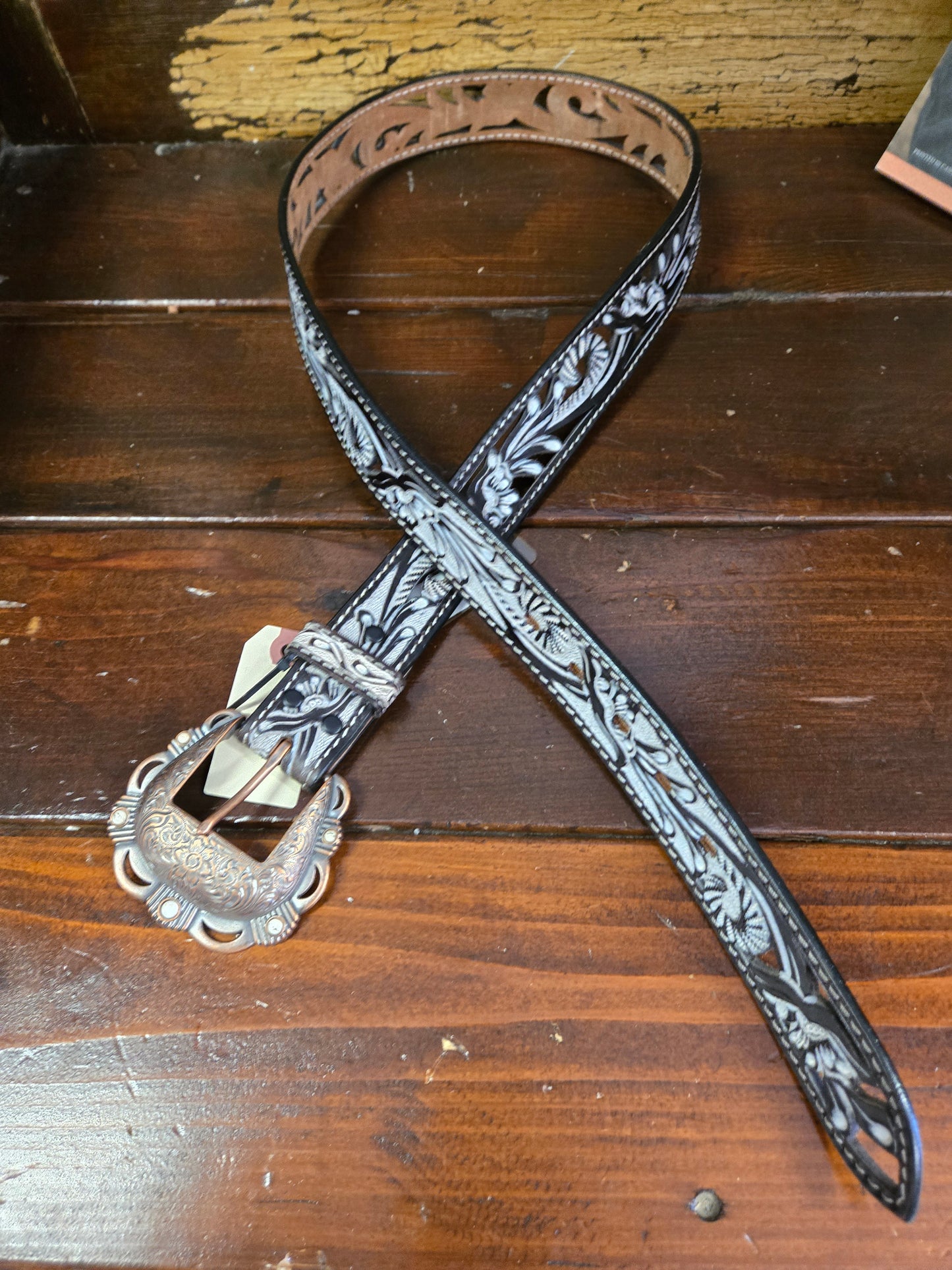 NEW Carved Cutaway Belt Bronze Buckle