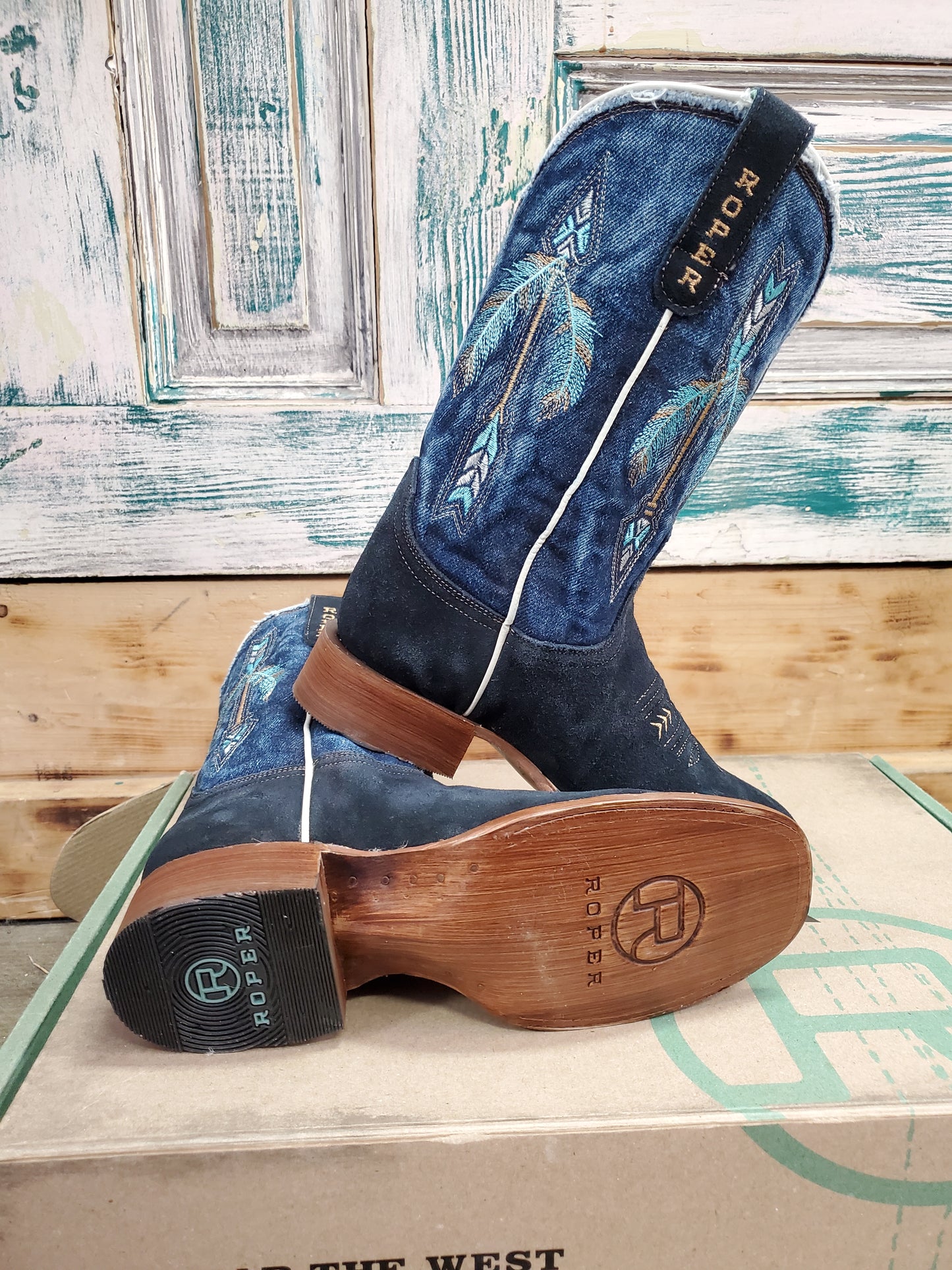 NEW Ladies Denim/Suede Boots