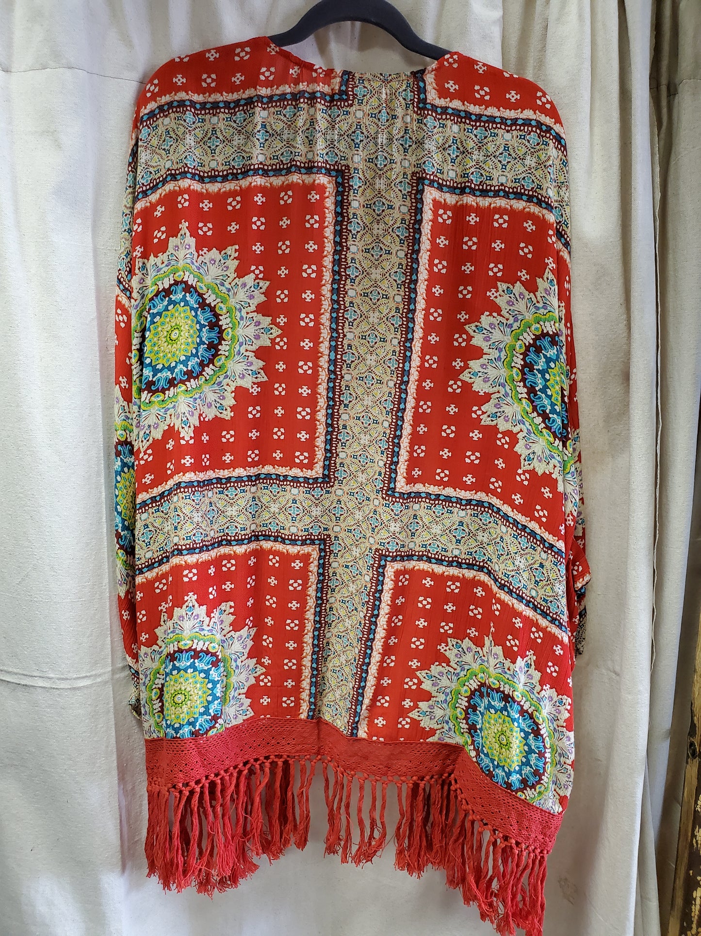 Boho Colorful Fringed Cardigan