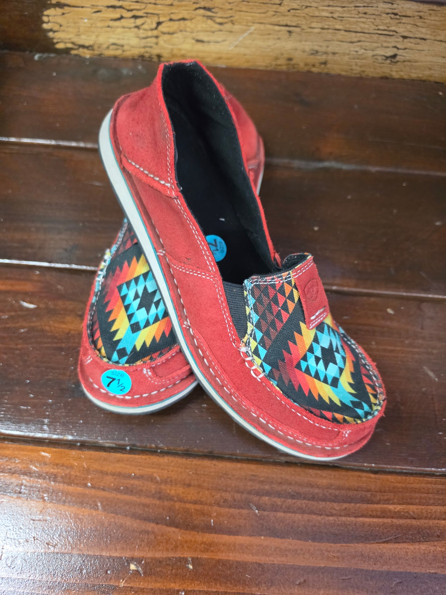 Red Ariat Aztec Loafers