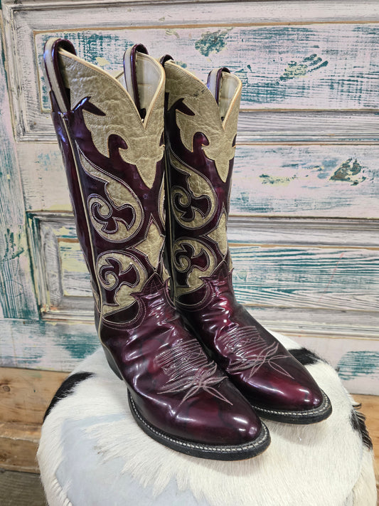 Vintage Pattened Leather Boots
