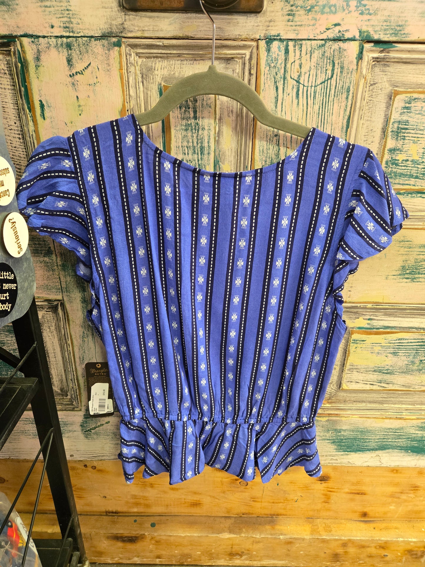 NEW Wrangler Purple Aztec Blouse