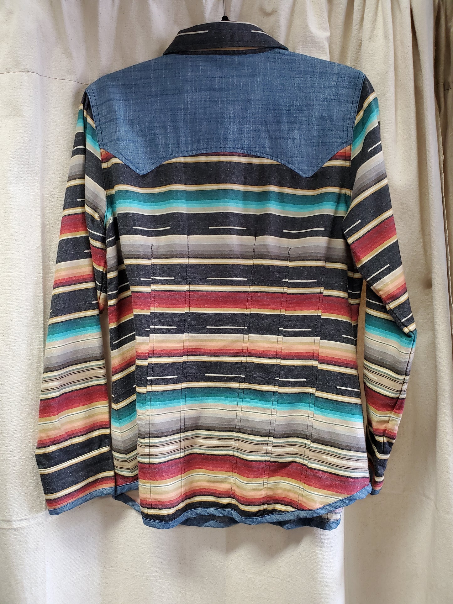 Tasha Polizzi Serape-Denim Blouse