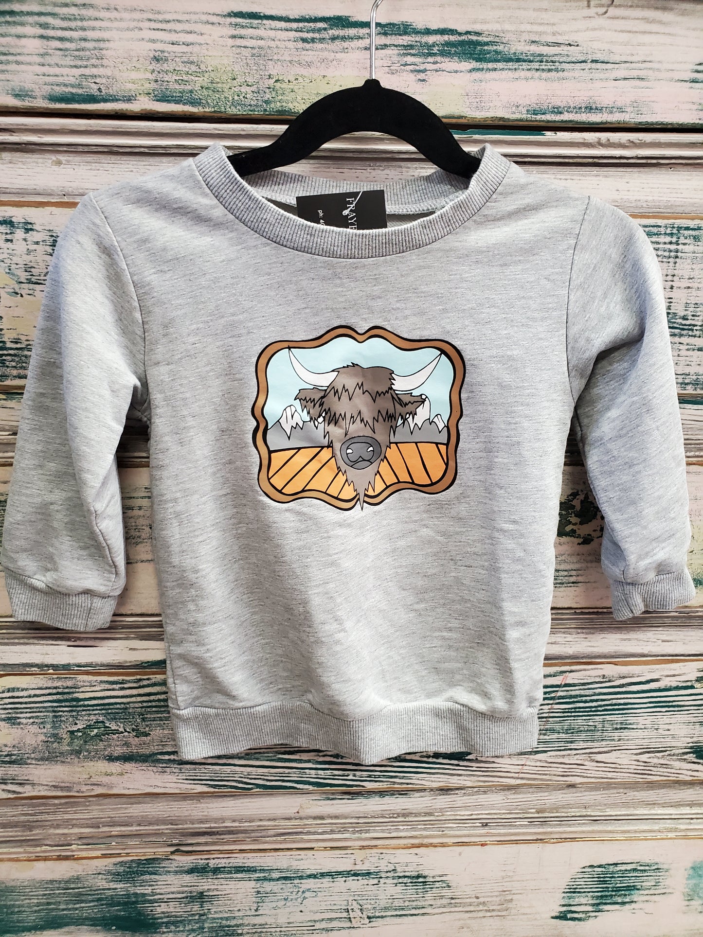 Highland Steer Crewneck- Grey