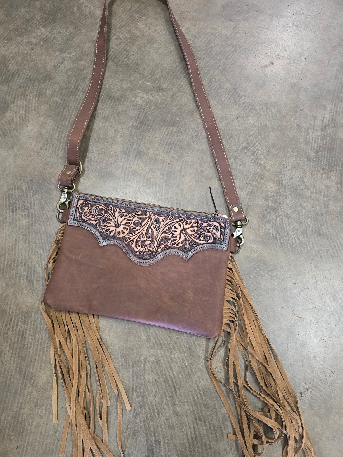 NEW Leather Fringed Purse