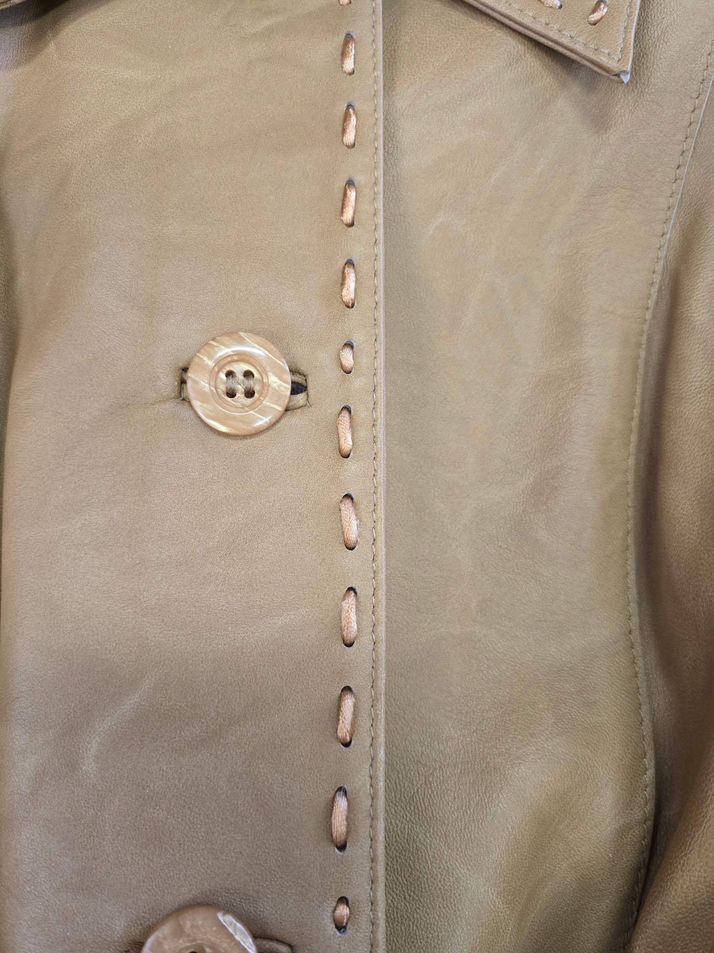 Leather Jacket/Buckstitch Det.