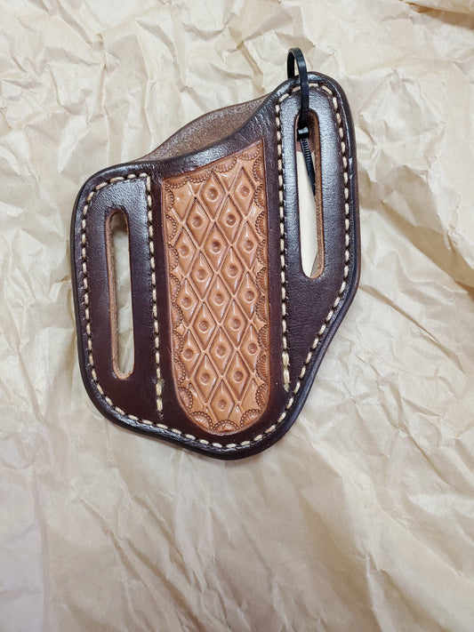 Plain Leather Knife Scabbard            Stamped & Dyed