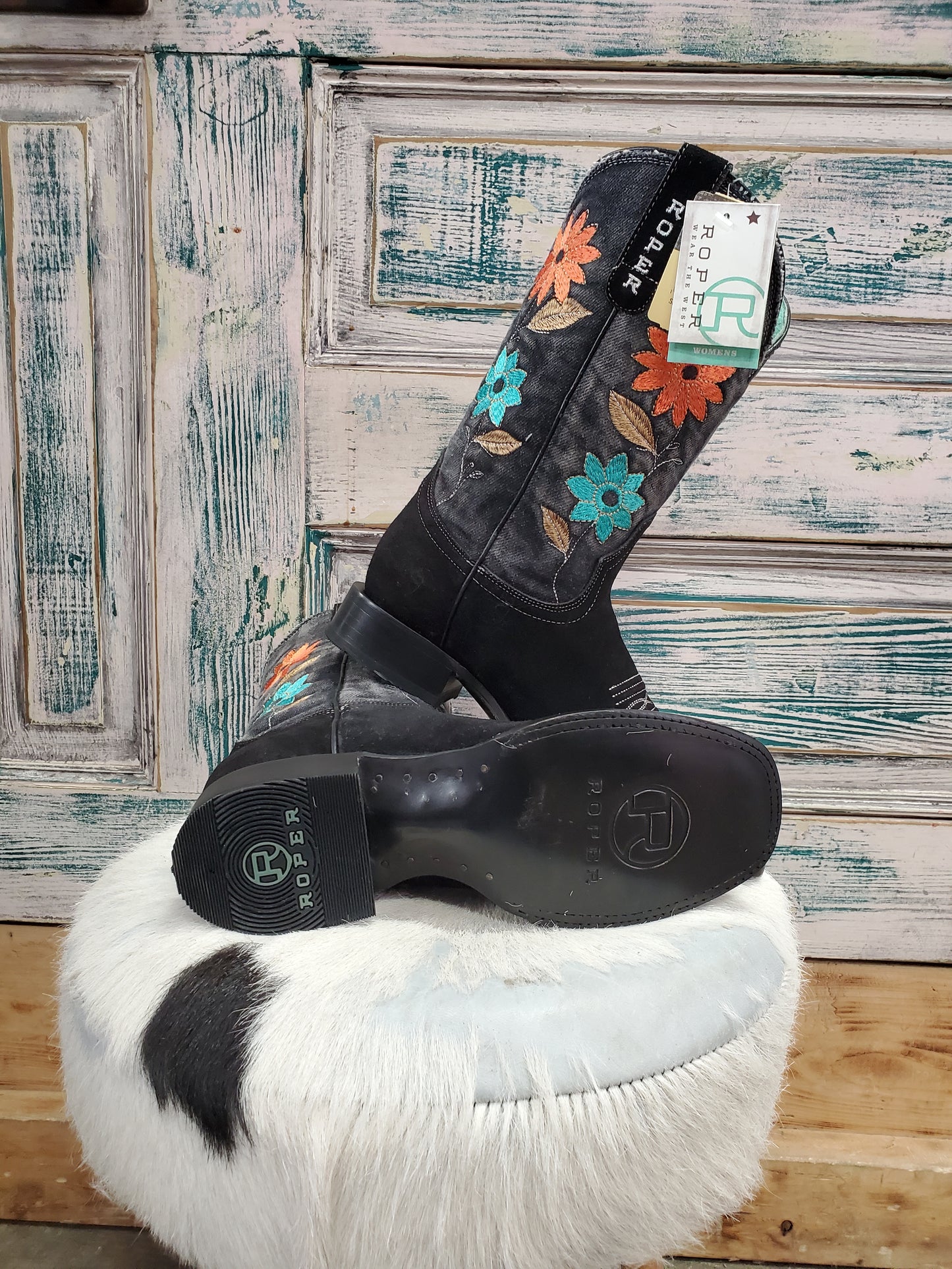 NEW Ladies Floral Top/Suede Boots