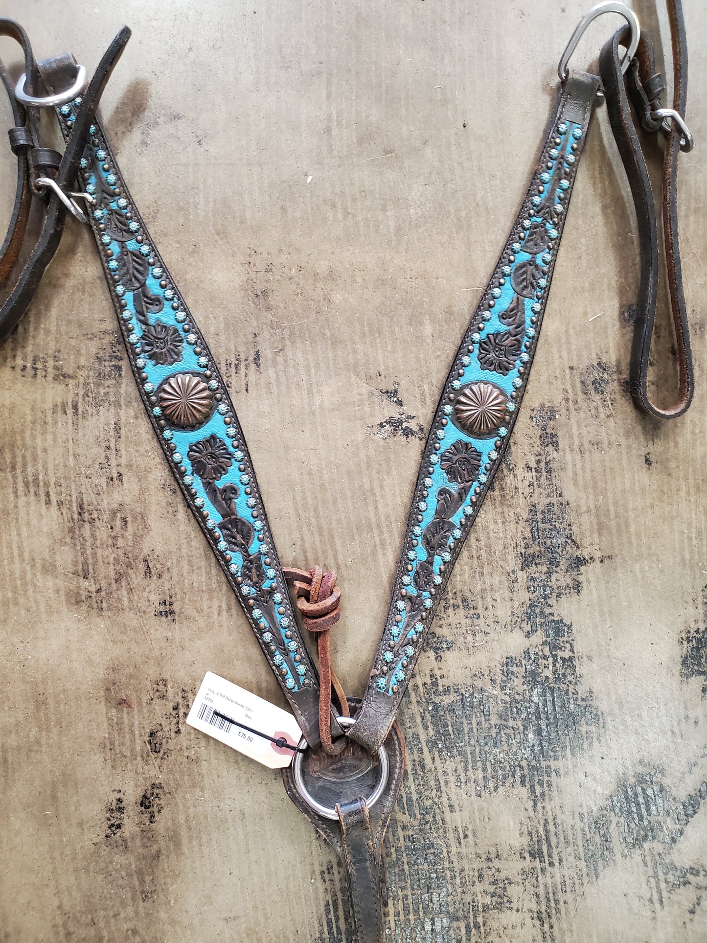 Turq. & Dot Detail Breast Collar