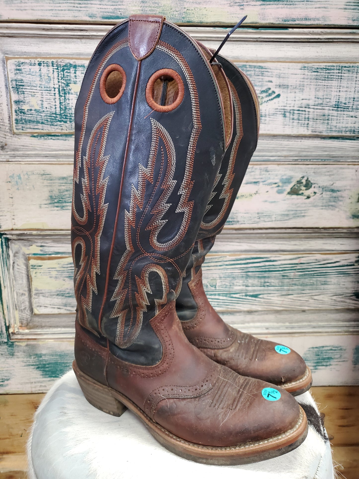 High Top Boot/ Black & Brown Men's (7.5)