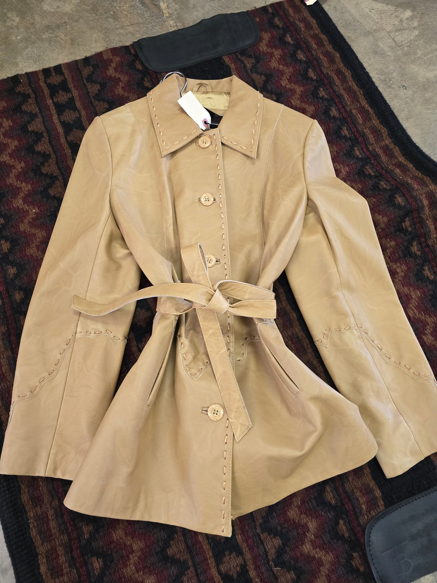 Leather Jacket/Buckstitch Det.