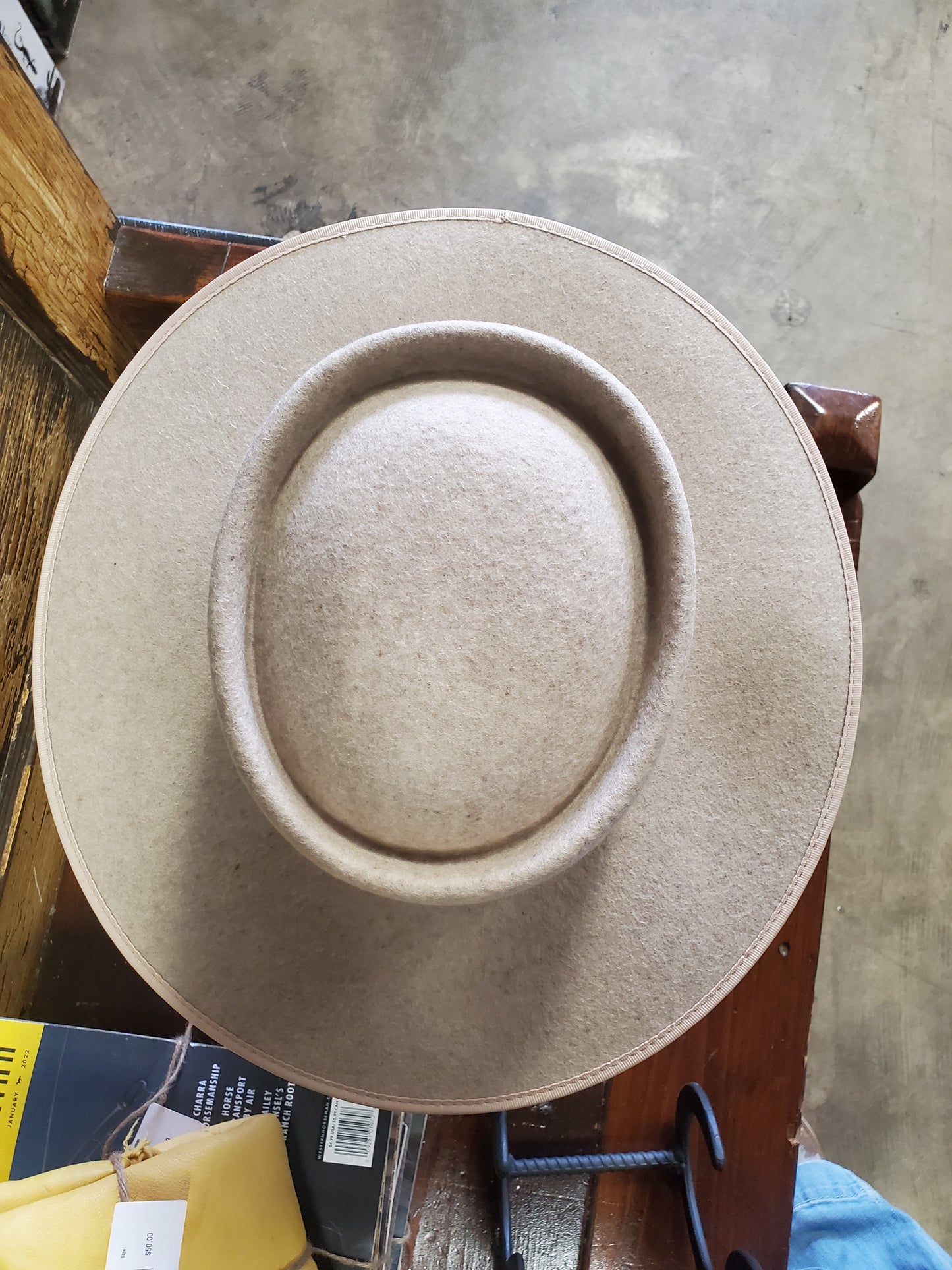 Wide Brim Wool Fedora Oatmeal