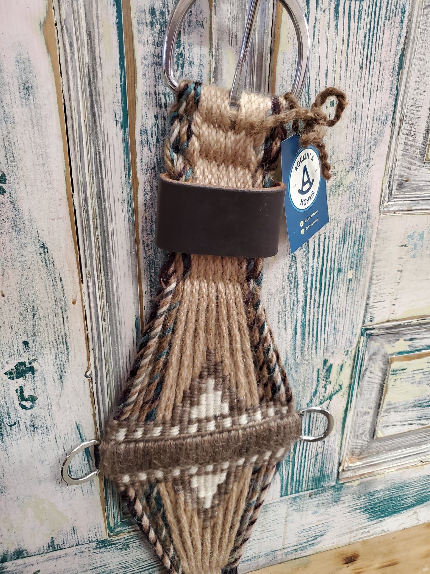 Brown/Blue Blend Roper Mohair Cinch