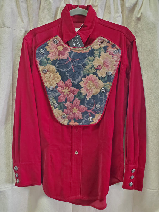 Vintage Burg. Velvet -Tapestry          Calvary Front