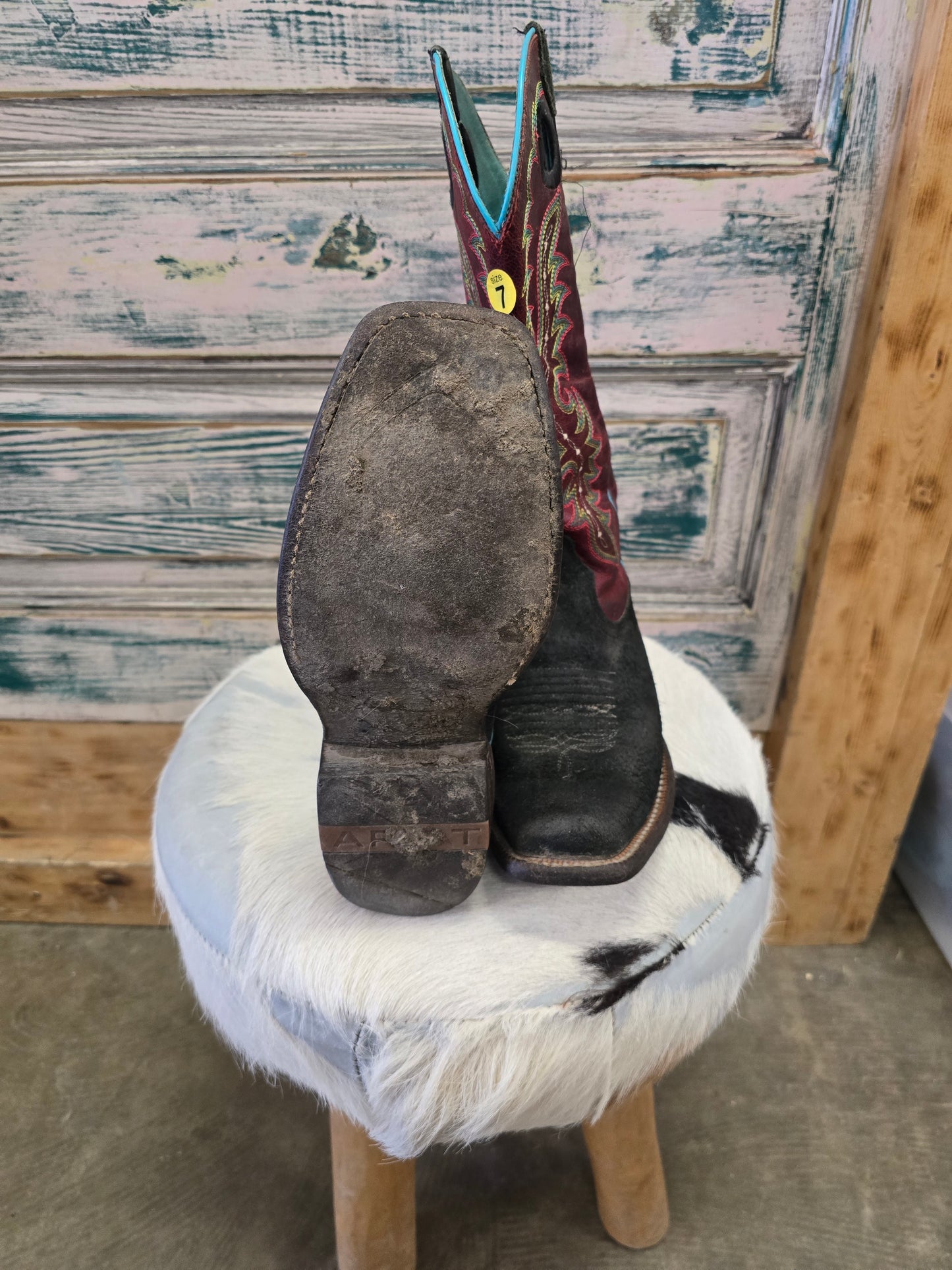 Ladies Suede Vamp Boots Burg. Top
