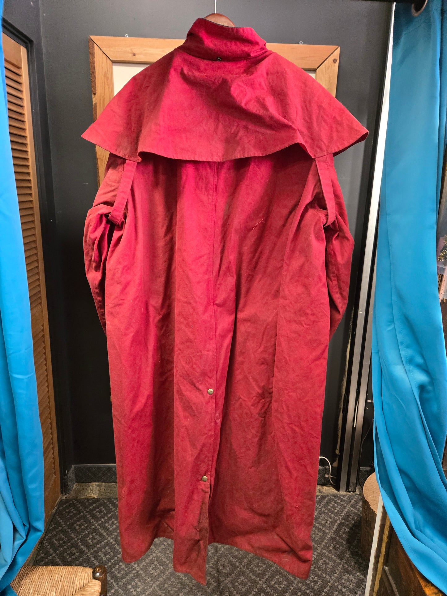 Red Oilskin Full Lenght Slicker