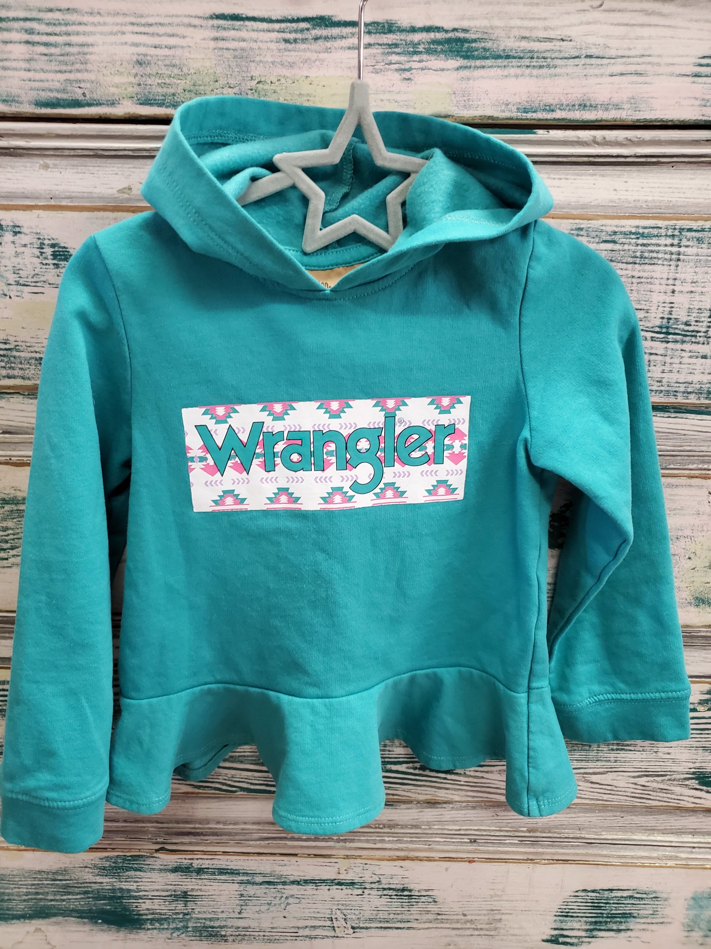 Teal Wrangler Ruffle Hoody