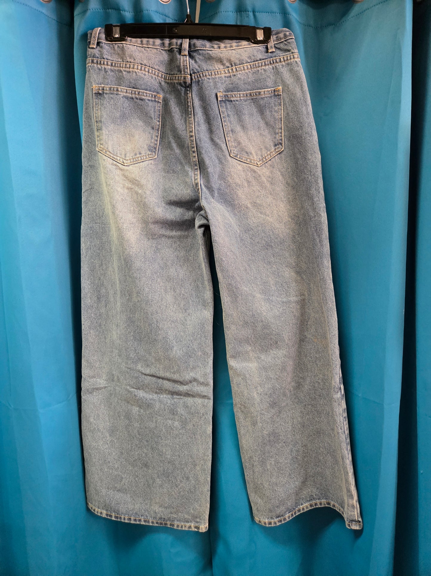 Button Detail Jeans/ Wide Leg