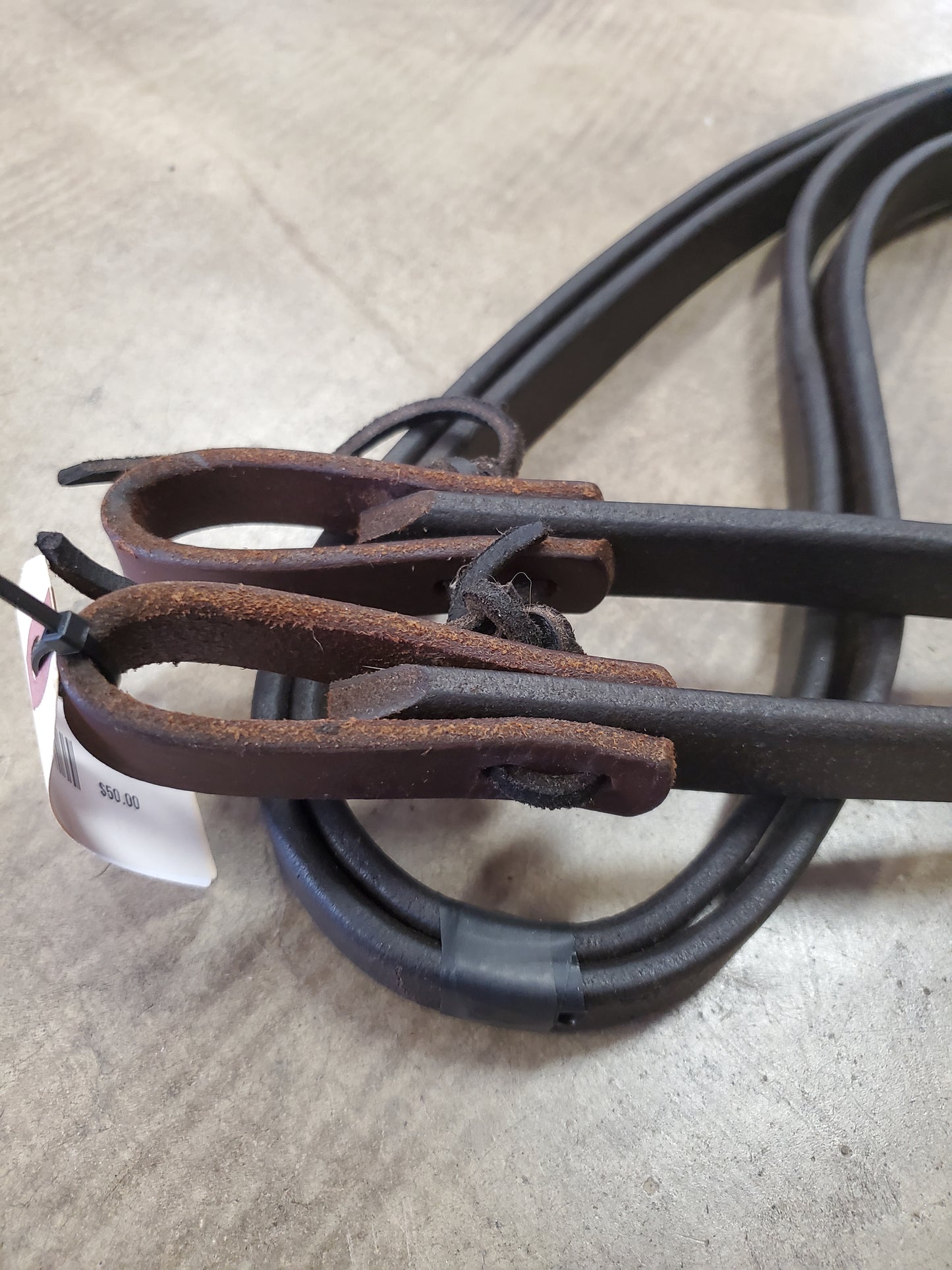 1 Inch Dark Oil Leather Reins