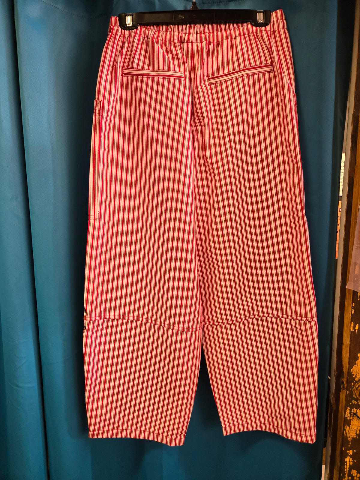 Red Striped Barrel Jeans