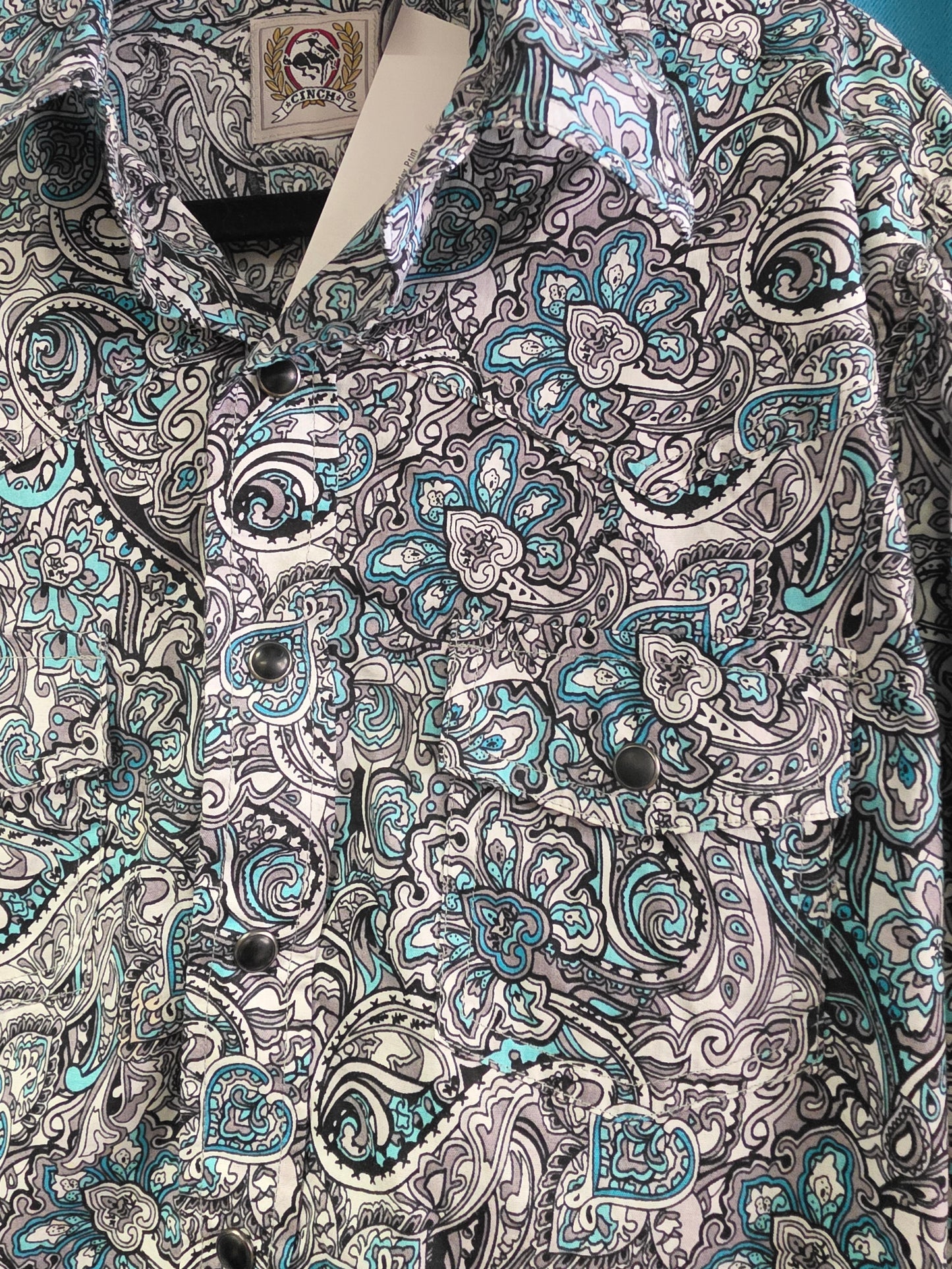 Boy's Blue- Grey Paisley Print W/Shirt