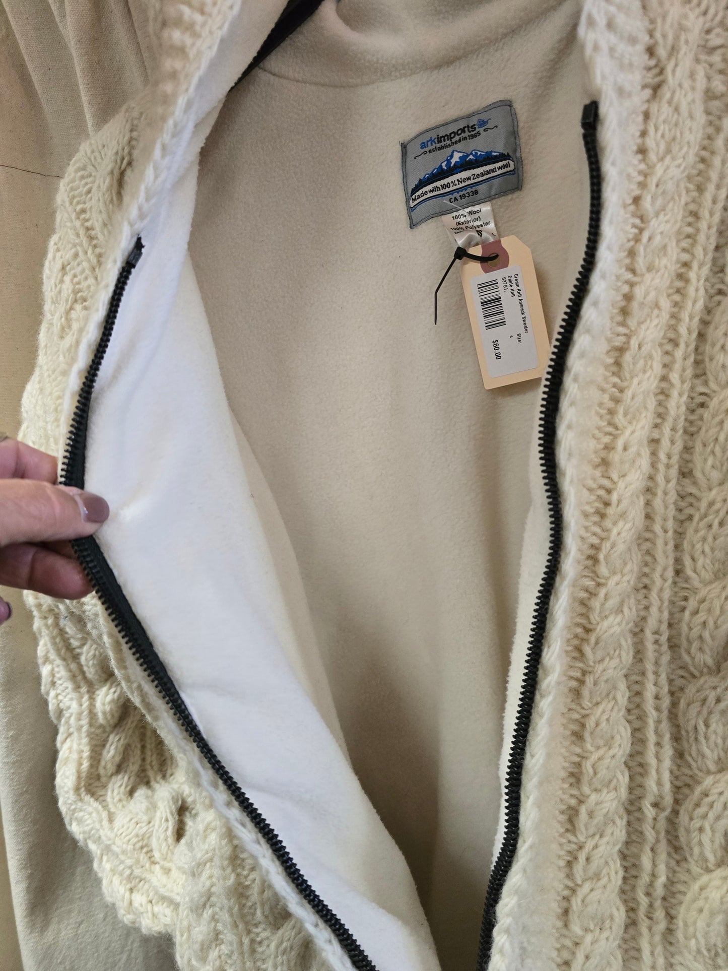 Cream Knit Anarack Sweater Cable Knit