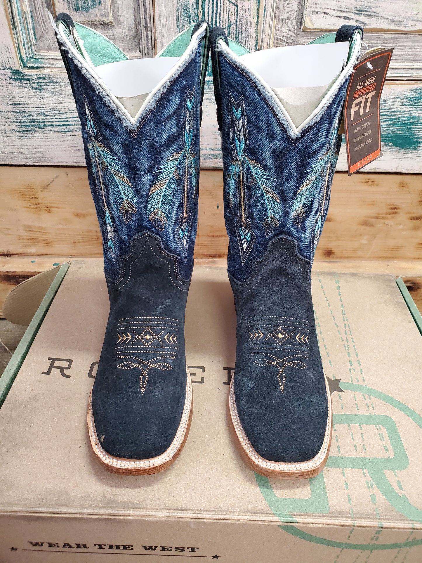 NEW Ladies Denim/Suede Boots