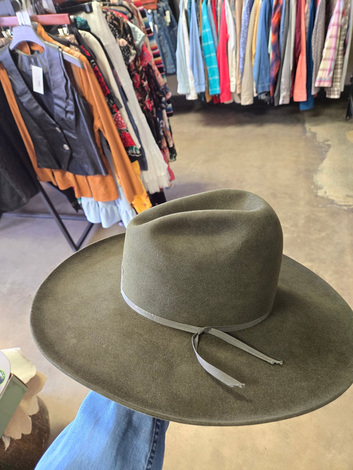 Moss Green Gus Crease Felt Hat