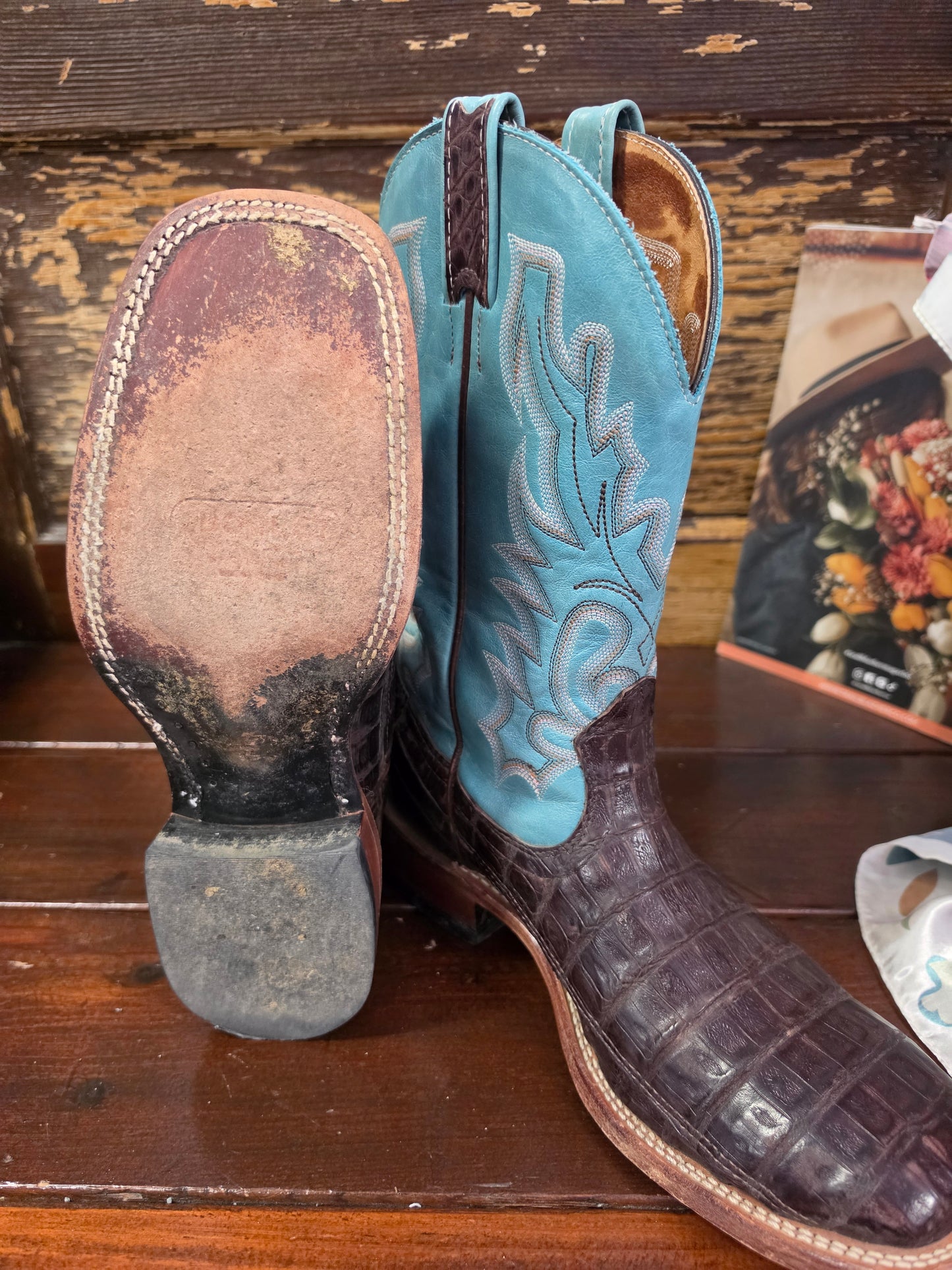 Ladies Blue Top Boulet Boots