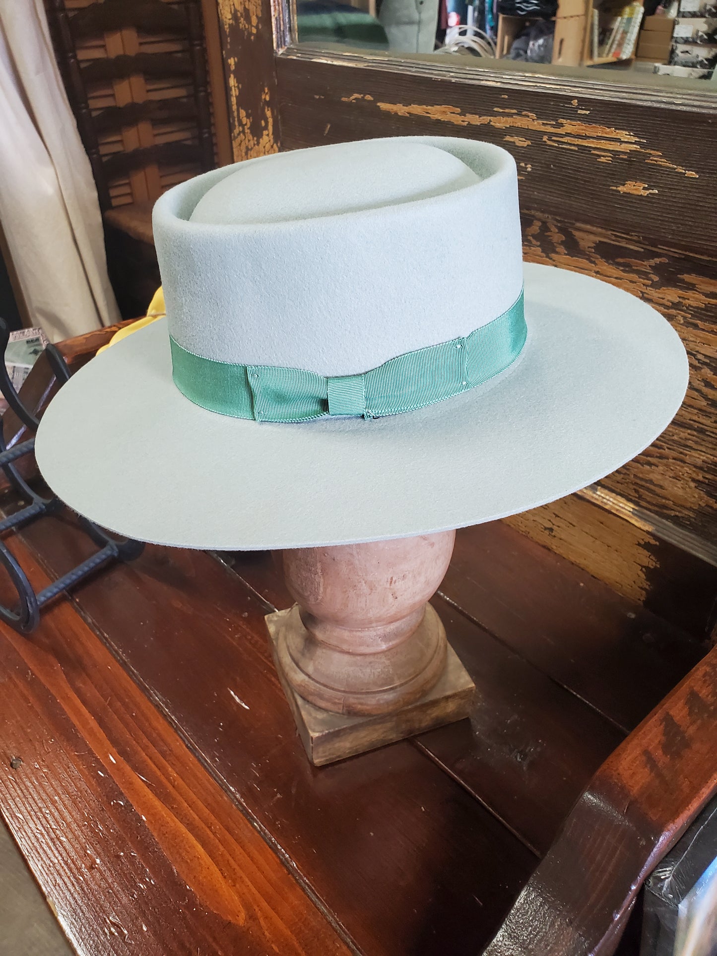 Wide Brim Wool Fedora Mint
