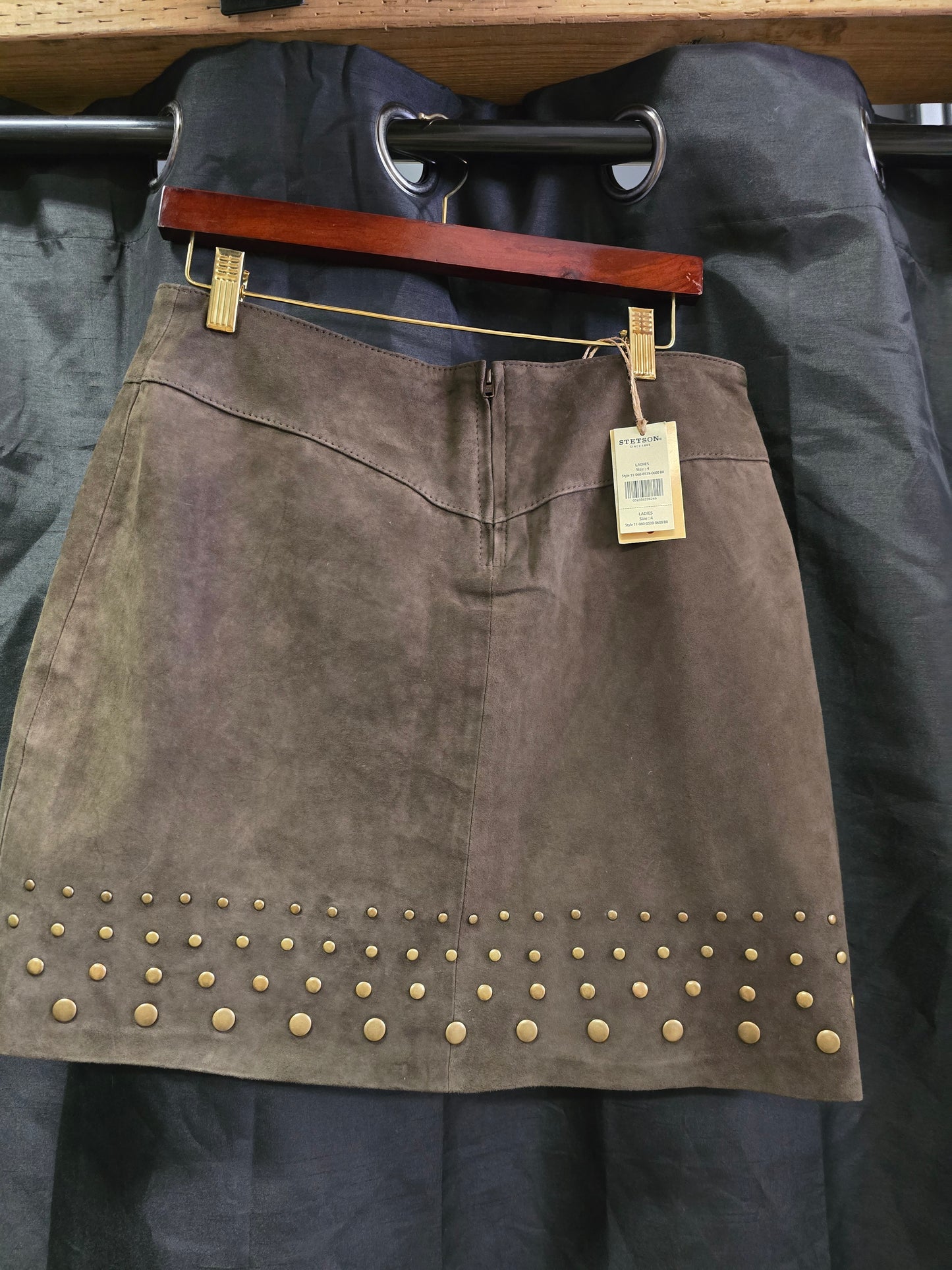 NEW Brown Suede Studded Skirt