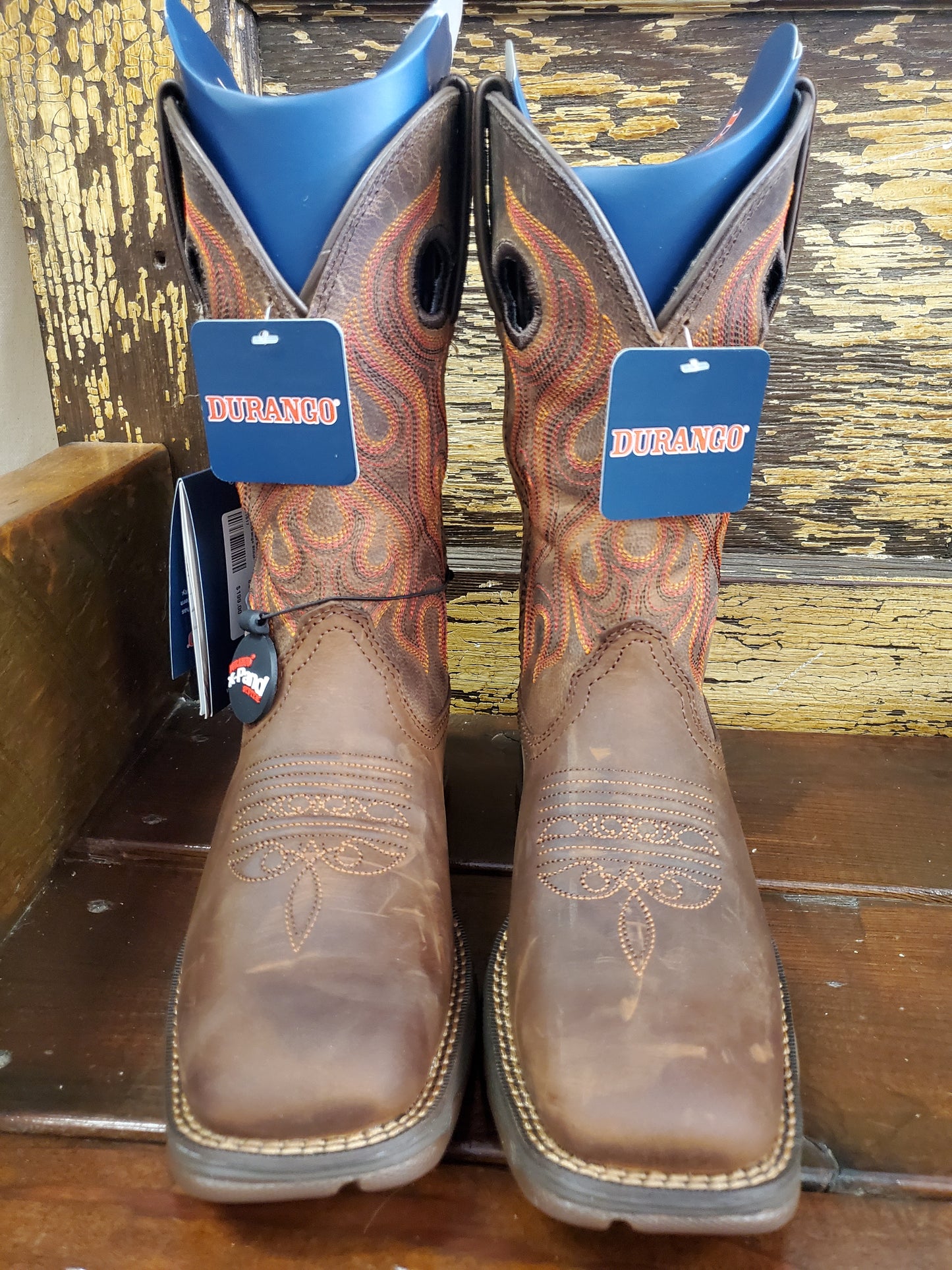 New Durango Boots/Non Slip        Brown/Orange Stitch