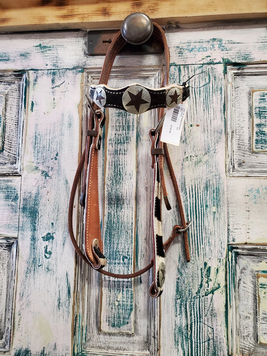 Hide-On  Browband Headstall            Star Concho