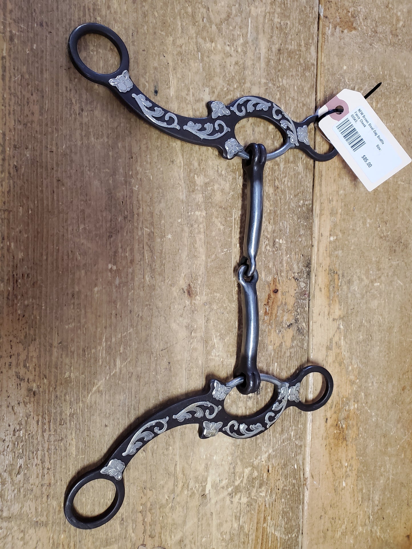 NEW Brown Steel Gag Snaffle Fancy Cheek