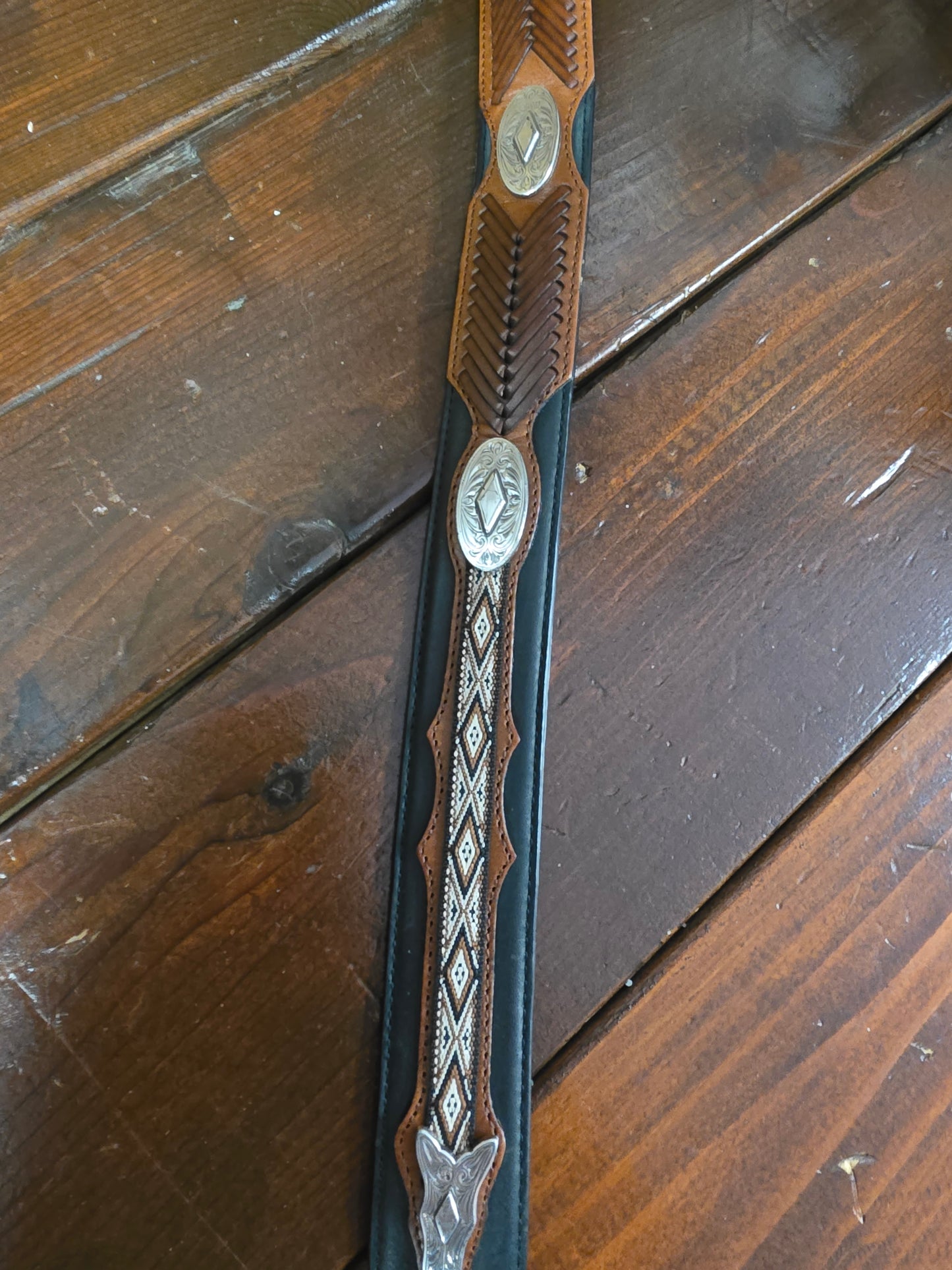 Black Belt/Fancy Concho Faux Beading