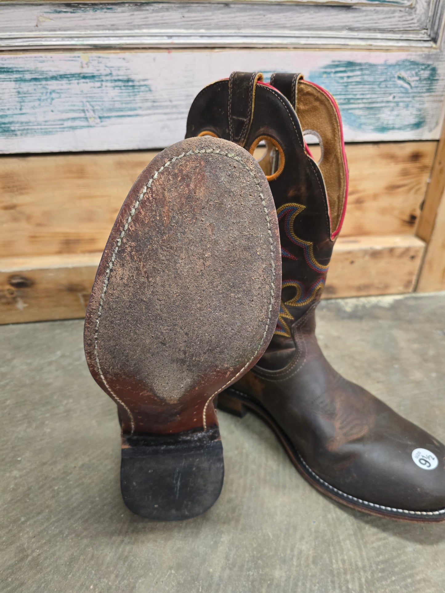 Boulet Cowboy Boots Brown/ Coloured Stiching