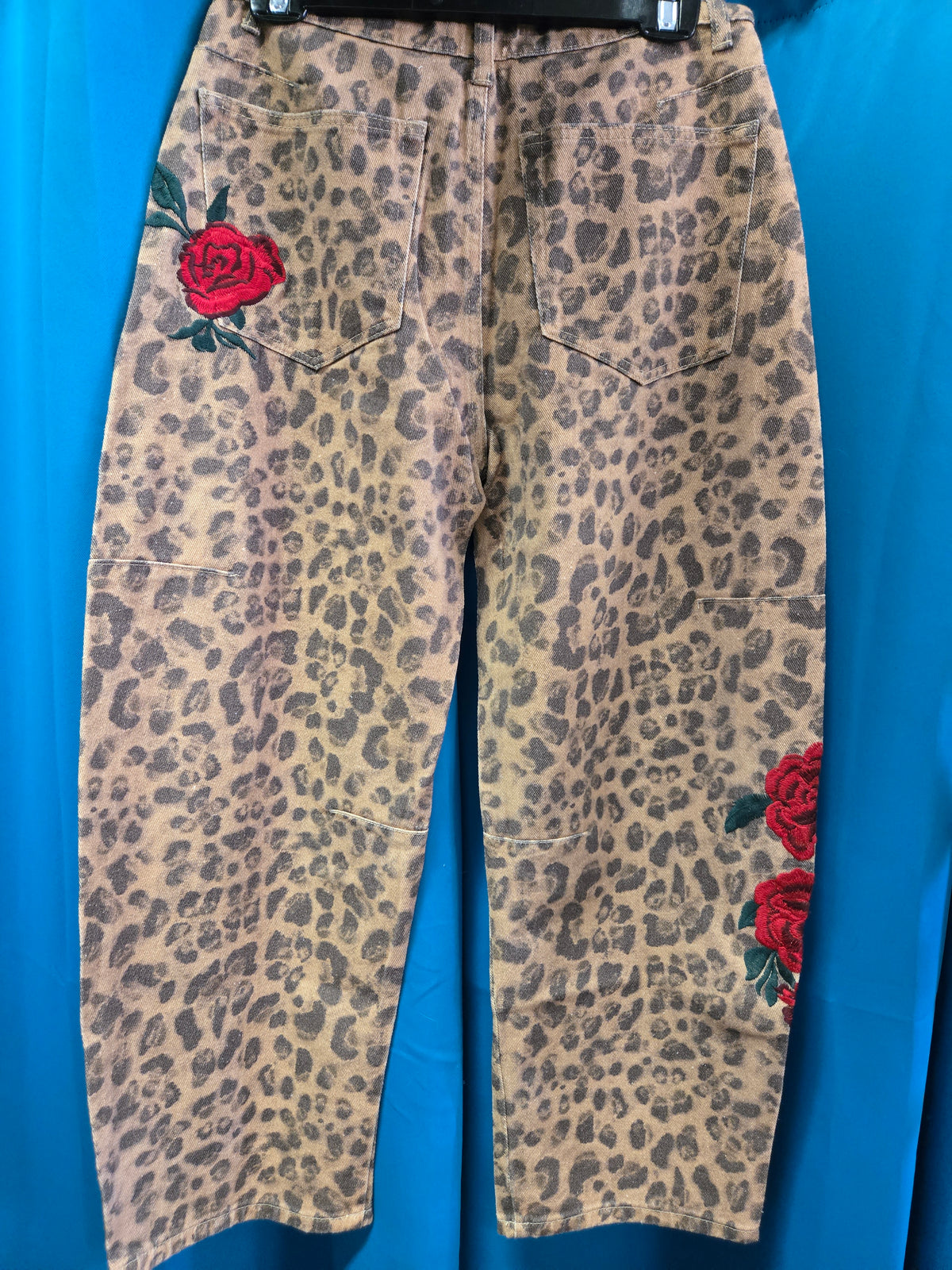 NEW Leopard Print & Rose Barrel Jeans