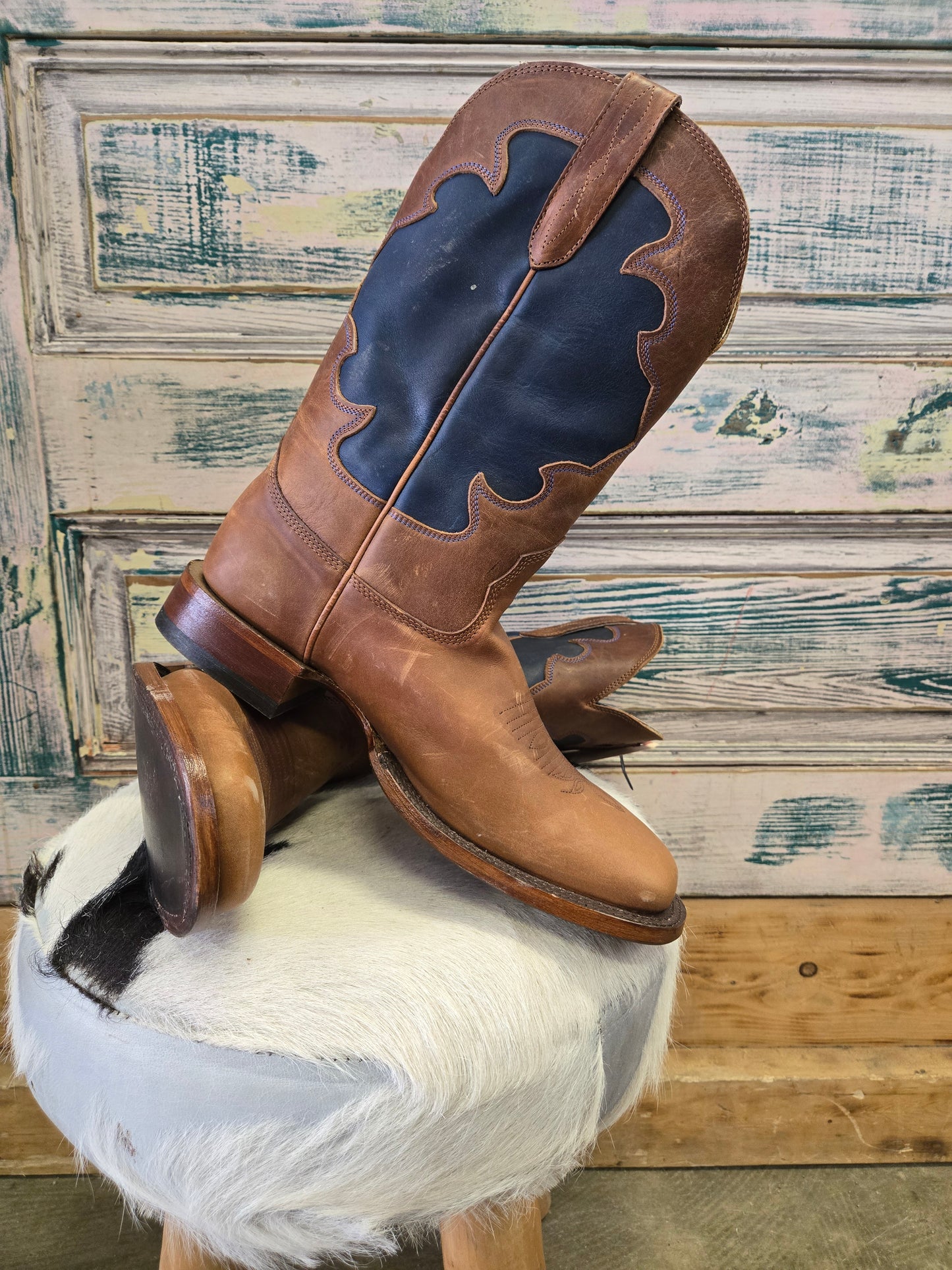Men's Brown & Navy Boots
